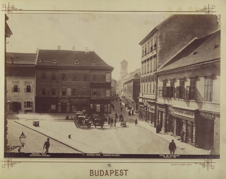 "Az egykori Rózsa tér. A felvétel 1890 után készült." A kép forrását kérjük így adja meg: Fortepan / Budapest Főváros Levéltára. Levéltári jelzet: HU.BFL.XV.19.d.1.07.017