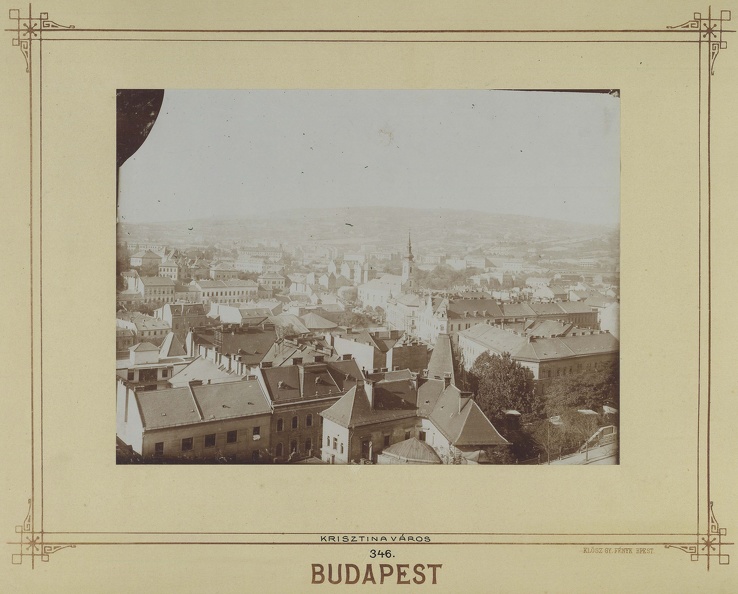 kilátás a budai Várból a Krisztinavárosra, középen a plébániatemplom. A kép forrását kérjük így adja meg: Fortepan / Budapest Főváros Levéltára. Levéltári jelzet: HU.BFL.XV.19.d.1.08.135