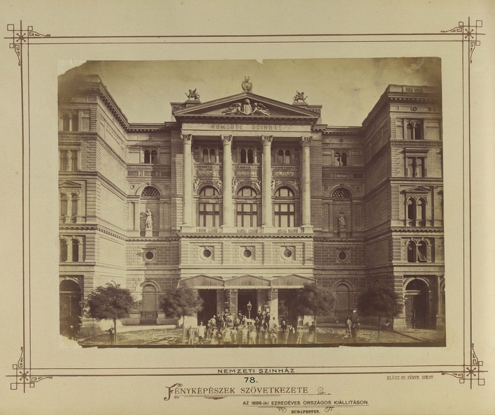 "Az egykori régi Nemzeti Színház épülete. A felvétel 1880-1890 között készült." A kép forrását kérjük így adja meg: Fortepan / Budapest Főváros Levéltára. Levéltári jelzet: HU.BFL.XV.19.d.1.05.083