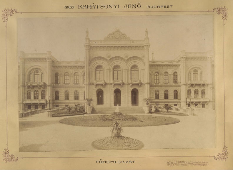 Krisztina körút 55., a Karátsonyi-palota (lebontották) főhomlokzata. A felvétel 1895-1899 között készült. A kép forrását kérjük így adja meg: Fortepan / Budapest Főváros Levéltára. Levéltári jelzet: HU.BFL.XV.19.d.1.11.070