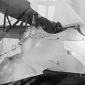 a Légyügyi Hivatal kiképző bázisa, id. Konok Tamás a gépben (Weiss-Manfréd Heinkel HD-22 gyakorló repülőgép).