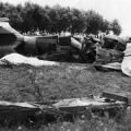 Lezuhant Fiat CR-32 típusú vadászrepülőgép roncsa.
