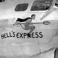 B-17G Flying Fortress bombázógép "nose art"-ja, azaz orrfestése.