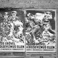 plakátok a Pozsonyi út 38-40. számú ház Szent István park felőli oldalán, a Dunapark kávéház bejárata mellett.