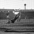 Üllői út, FTC pálya, MTK-Slavia Praha (felemás mezben)  7:0, húsvéti torna mérkőzés 1949. április 18-án. Palotás gólt lő, a Slavia kapusa Kabicsek.