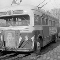a Városligeti fasorral szemben. A háború utáni első trolibuszvonal átadása. GMC Citybus szovjet troli változata.