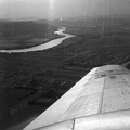 légifotó a Szentendrei-sziget északi végéről egy IL-14/P típusú repülőgép fedélzetéről.