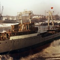 Magyar Hajó- és Darugyár Angyalföldi Gyáregysége, Tartu típusú tengeri áruszállító hajó vízrebocsátása.