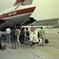repülőtér. A svájci Swissair légitársaság McDonnell Douglas DC-9-32 típusú repülőgépe. (Schwechat)